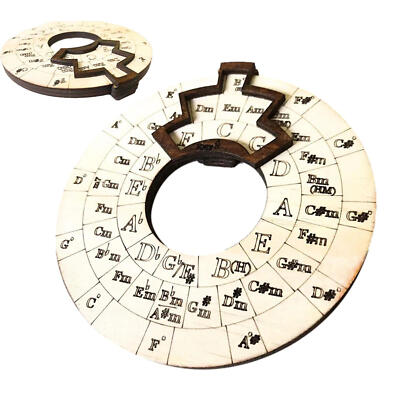 Circle Of Fifths Wooden Chord Wheel Music Melody Tool, Musical Educational Tool