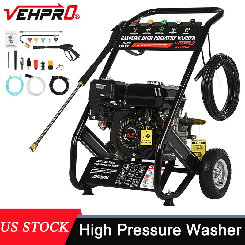 6.5HP 4-Stroke Gas Power Engine Cold Water Pressure Washer W/ Spray Gun USA;