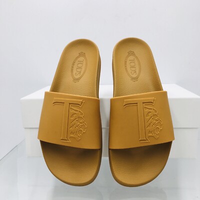 Tod s Logo Mustard Embossed Slide Sandal Men s Size UK 9 US 10 Medium