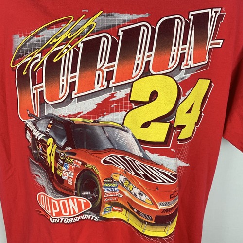 Nascar Jeff Gordon 24 Mens Large T Shirt Red Short Sleeve Graphic Tee Racing