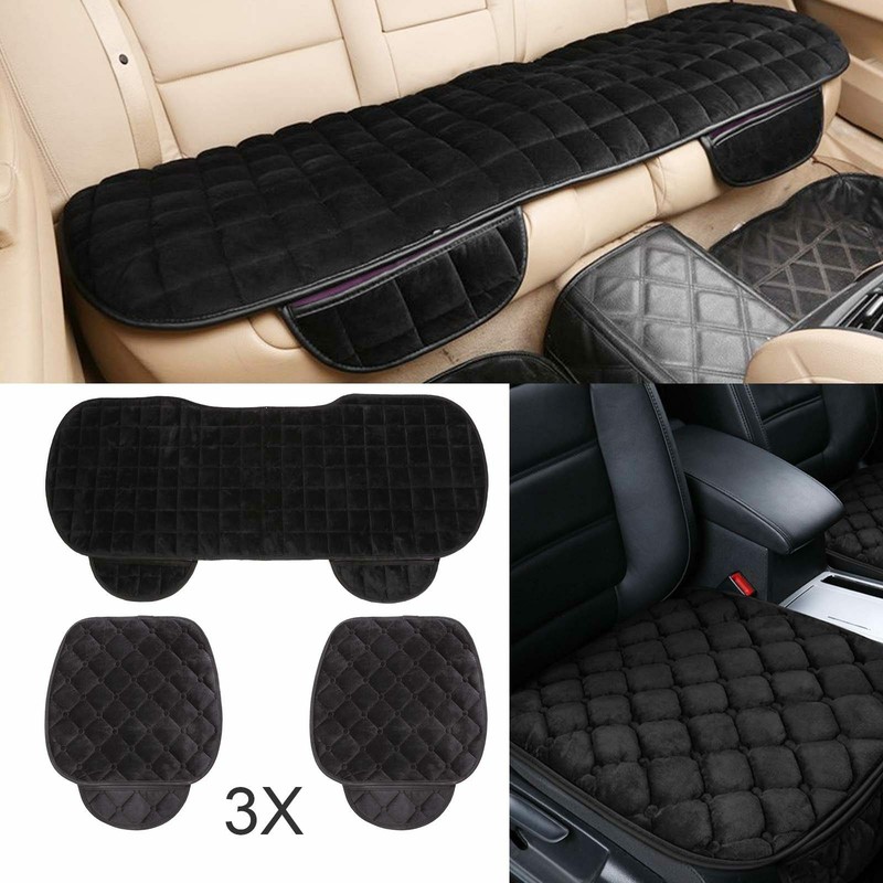 3X Auto Breathable Bambus Kohle Schwarz Sitzauflage Sitzbezüge KFZ Sitzmatte