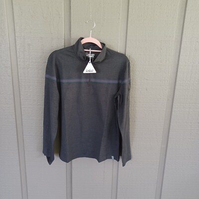 Marine Layer Stripe Sport Quarter Zip Top Size S Men Athleisure Long Sleeve
