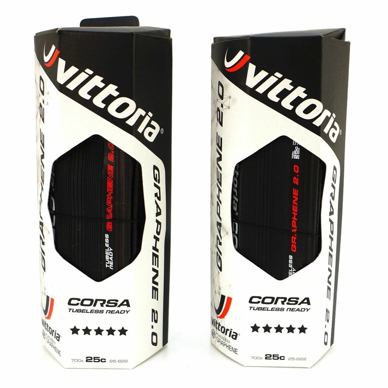 Vittoria Corsa TLR G 2.0 Clincher Tubeless Ready 700x25C Black Tire Road Bike
