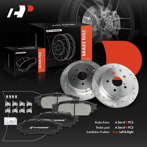 Rear Coated Disc Brake Rotors And Ceramic Pads Kit For Toyota Prius V