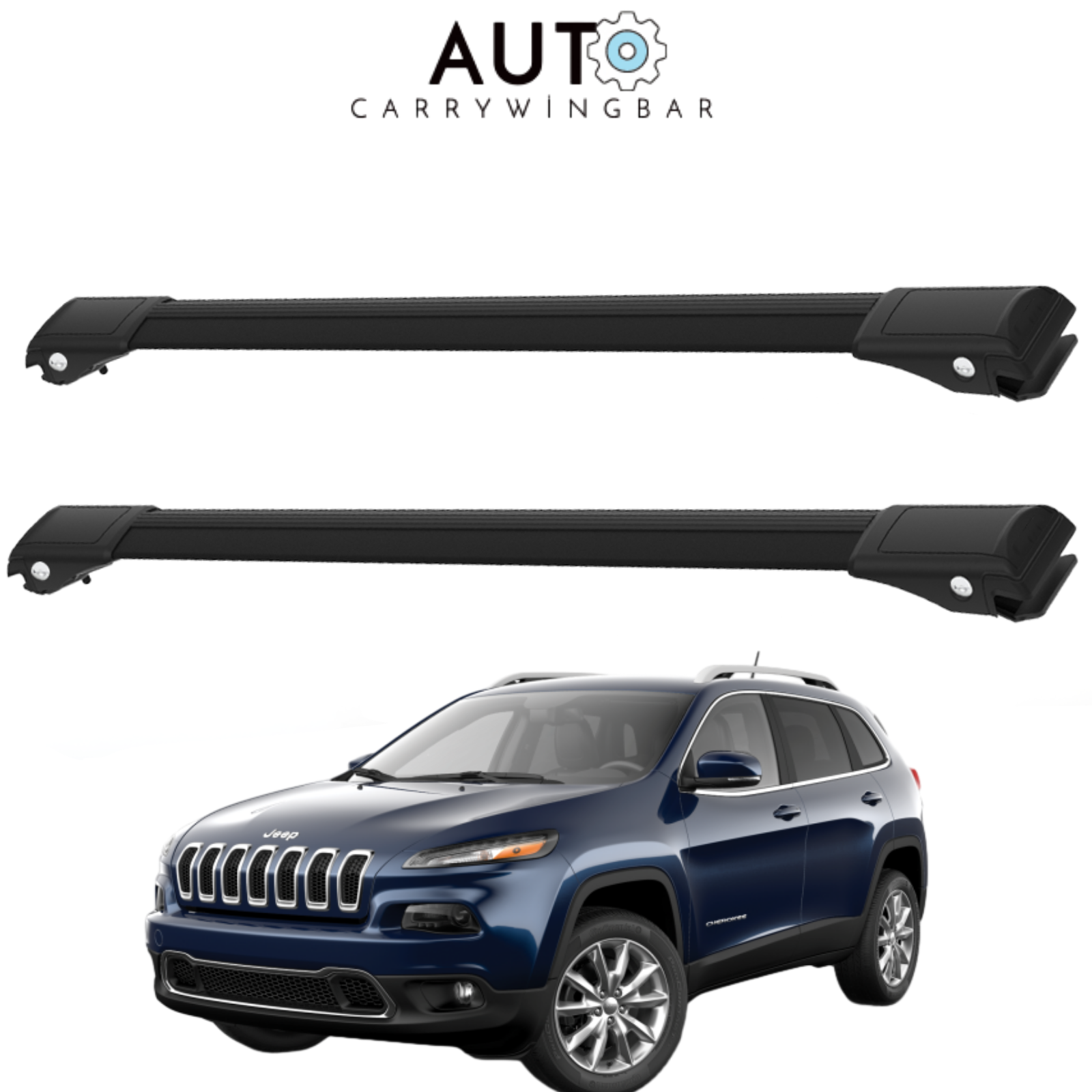 Roof Rack Cross Bars for Jeep Cherokee KL 2014-2023 Aluminium Black 2Pcs