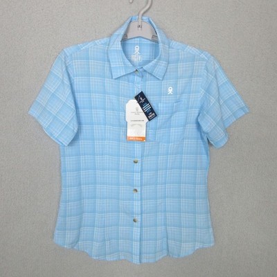 Little Donkey Andy Women's Plaid Short Sleeve Button Up Shirt Size XS