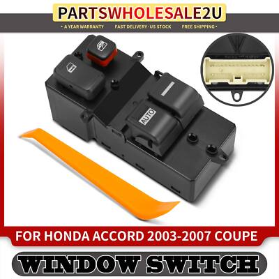 Front Left Driver Door Power Window Switch for Honda Accord 2003-2007 Coupe 2-Dr