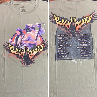 (New w Tag) Adult XL The Black Crowes Band Tour T-Shirt Green Shirt Crows