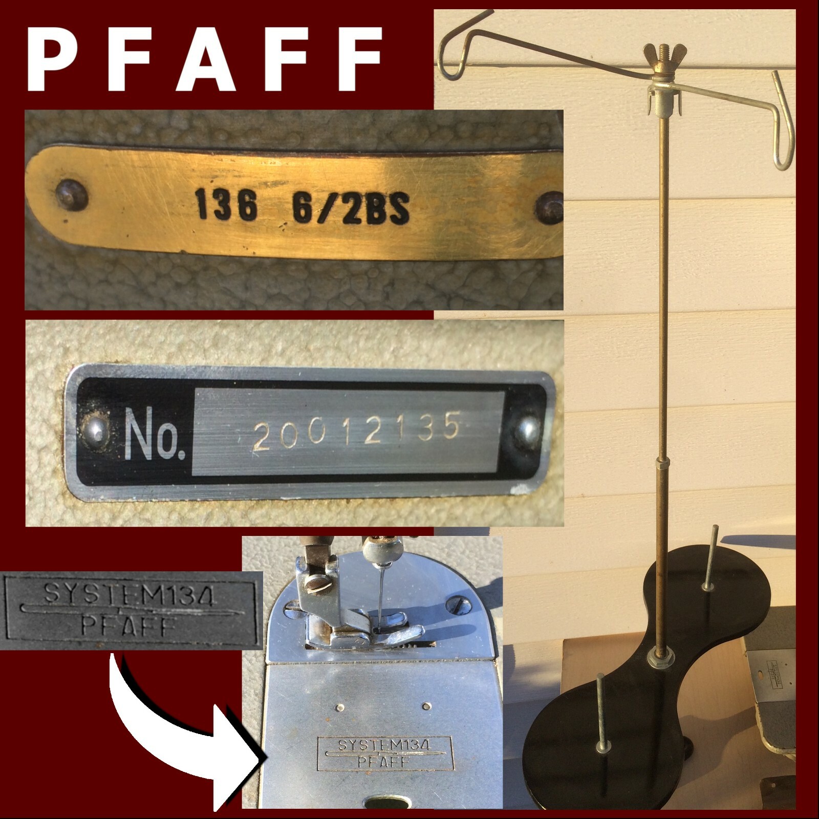 PFAFF 136 6/2BS Lockstitch Reverse Industrial Sewing Machine 134 System + EXTRA