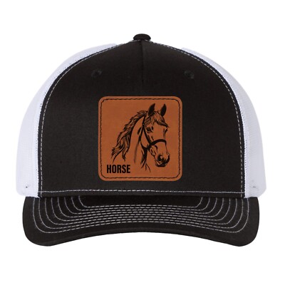 Trucker Hat Baseball Cap Farm Animal Leather Patch Style Hat