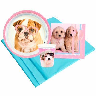 Glamour Dogs Birthday Party Supply Kit for 8 w/ Tableware