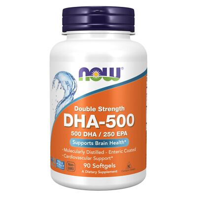NOW FOODS DHA-500, двойная сила - 90 мягких капсул