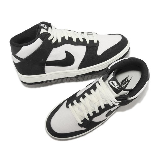 

Мужские классические повседневные кроссовки Nike Dunk MID Panda Sail Black Canvas DV0830-102, Бежевый, Dunk Mid