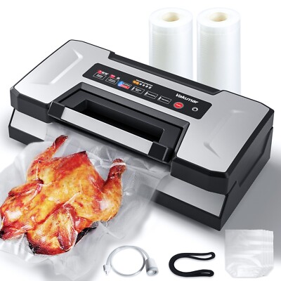 Vacuum Sealer Machine 90Kpa Food Vacuum Sealer Dry/Moist/Liquid Mode Starter Kit