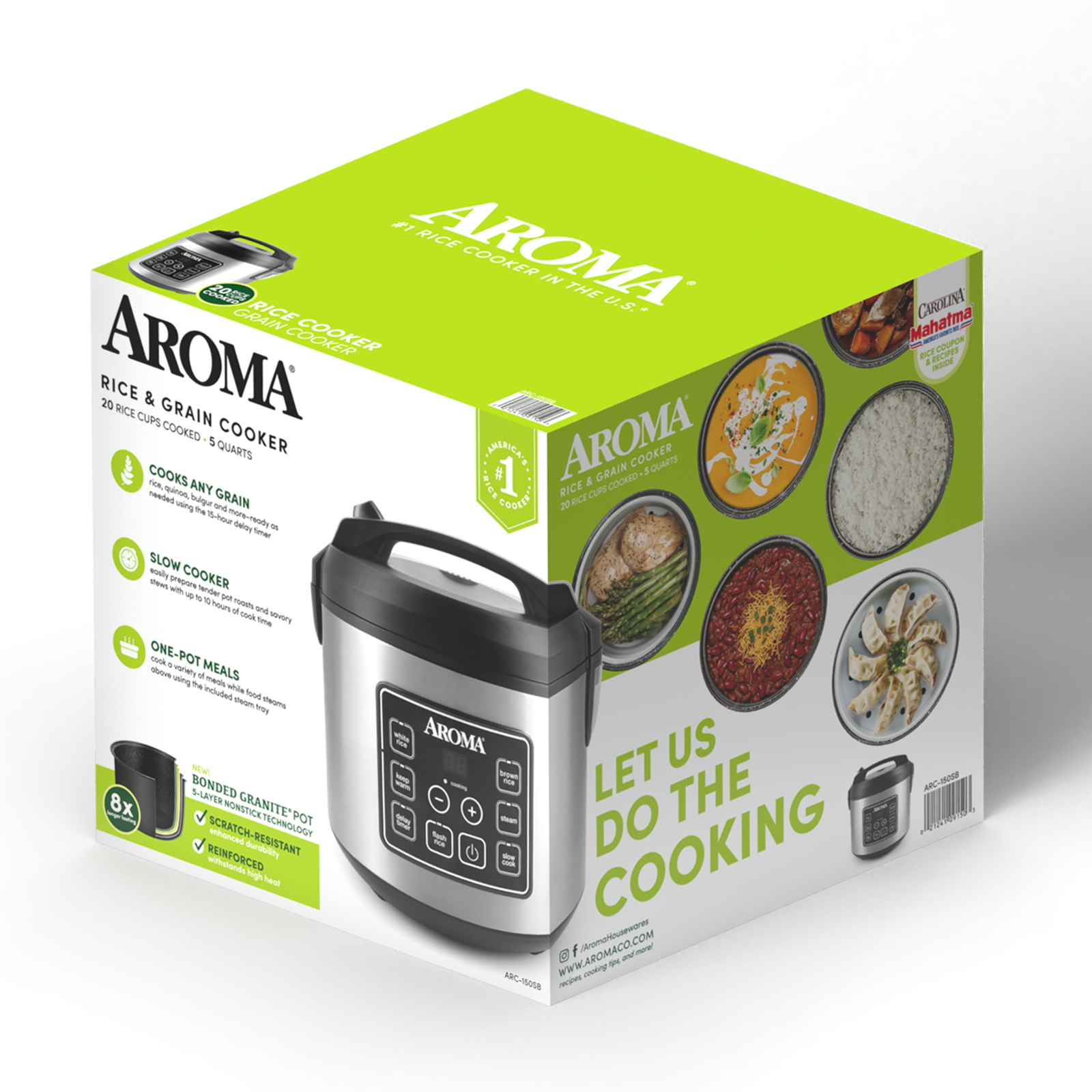 Aroma 20-Cup Programmable Rice & Grain Cooker and Multi-Cooker, New