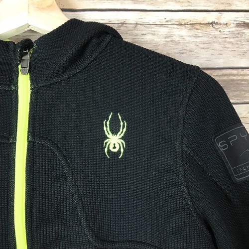 Spyder Kids Constant Hoody Stryke Jacket Fleece Black Sweater Knit Warm Size XL