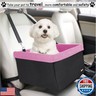 JESPET and GOOPAWS Dog Booster Seats for Cars, Portable Dog Car Seat Travel Carrier with Seat Belt for 24lbs Pets (Pink-16 L x 13