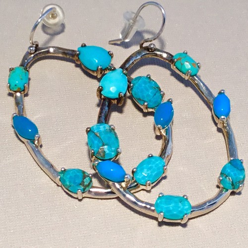 Pre-owned Rock Candy “” Large Pear Shaped Mixed Stone Earrings /ippolita/ Retail $795