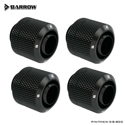 4 Pcs Barrow 10/13 10/13mm Compression Fitting Soft Tubing 3/8''ID / 1/2''OD Black