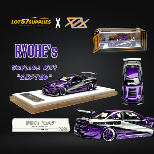 404 YMモデル X LOT 57 1/64 RYOHE'S 日産 R34 Error404 X LOT 57 Exclusive RYOHE's Skyline R34 