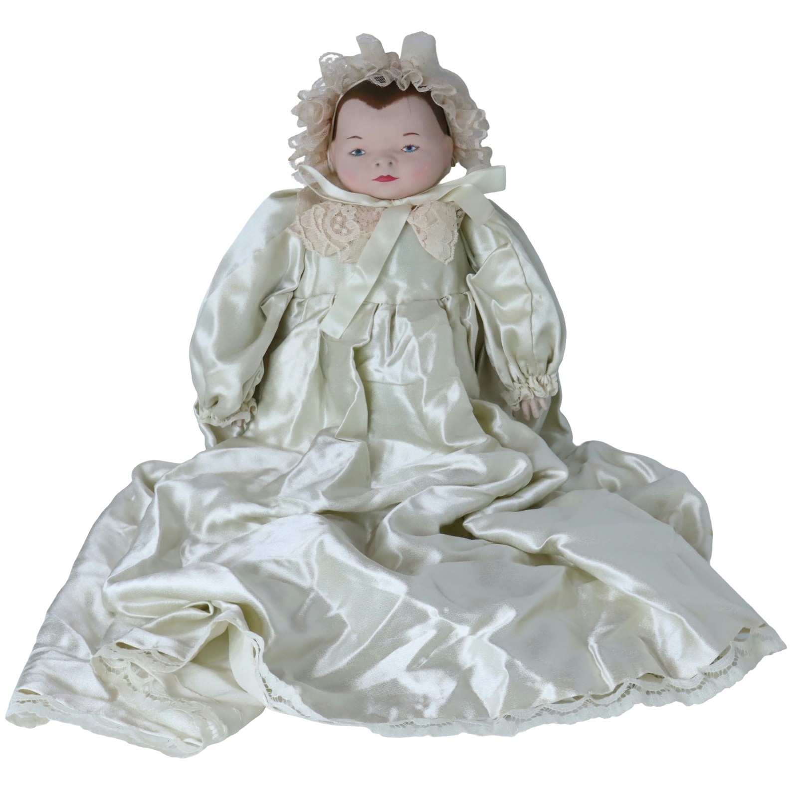 Antique Bye-Lo Baby Doll Bisque Grace S. Putnam Germany 1923 Ivory Satin Gown