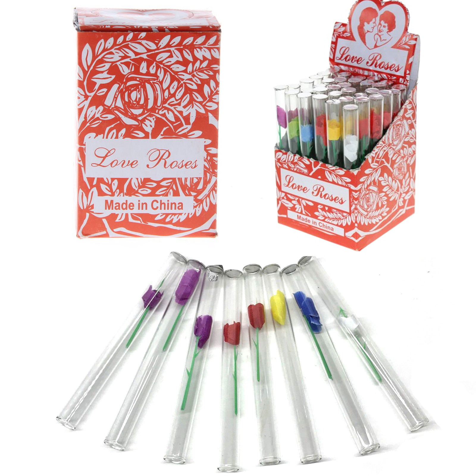 36 Count Tube Tiny Silk Love Roses In 4