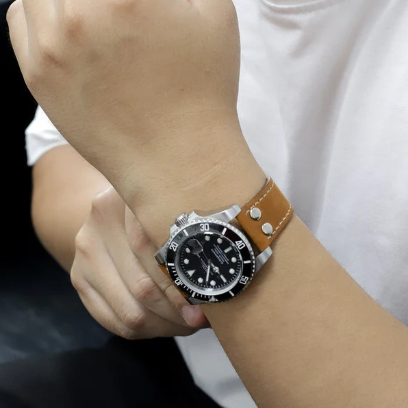 18mm 20mm 22mm Classic Genuine Leather Watch Band Strap Quick Release Wristband