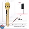 GOWENIC Microphone,Metal Dual Professional UHF Cordless Dynamic Mic Handheld Microphone System, for Home Karaoke, Meeting, Party, Church, DJ, Wedding(Gold)