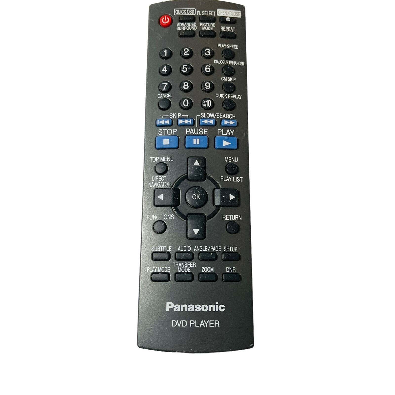 Panasonic EUR7631240 DVD Player Remote Control Tested Works NO BACK