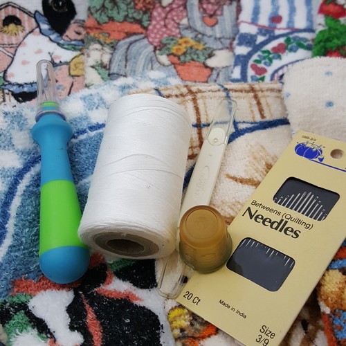 Vintage kitchen towels lot project arts crafts box lot sew knit fringe