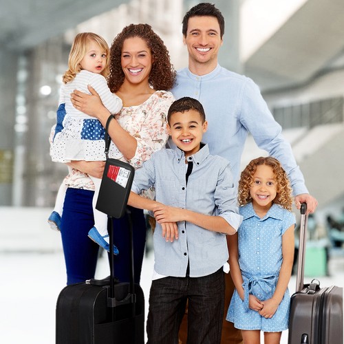 Family Travel Wallet Passport Holder RFID Blocking Document Organizer Bag Case