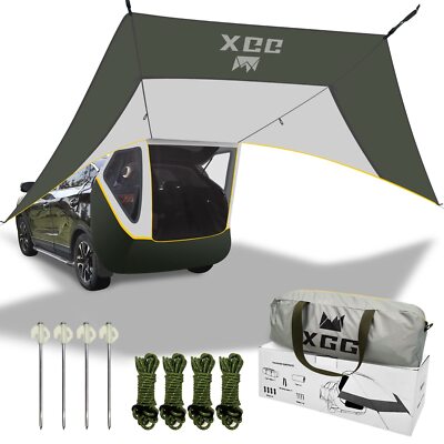 SUV Camping Tent with Mosquito Net, Waterproof, Tailgate, 52 sq ft - Fits Miniva