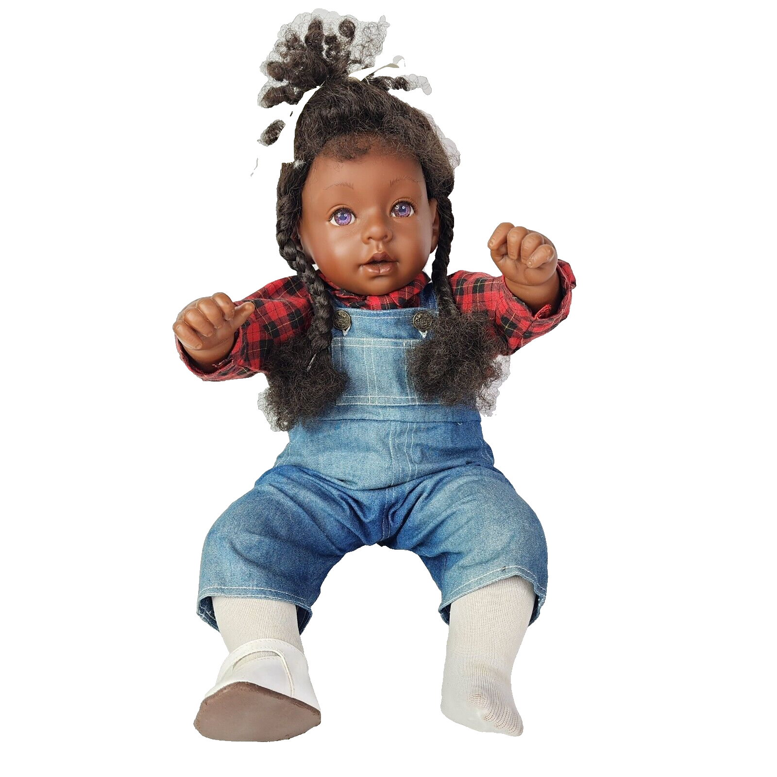 PAT SECRIST  GIRL DOLL 20" 1997 African American Overalls Vi