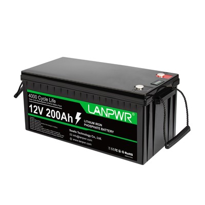 LANPWR 12V 200Ah LiFePO4 Lithium Battery Pack Backup Power f