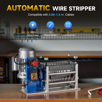 CREWORKS 370W Automatic Wire Stripping Machine for 0.06-1.5 in. Cables & Wires