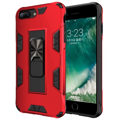 For Iphone 7 Plus & Iphone 8 Plus Case Kickstand Shockproof Ring Hard Cover