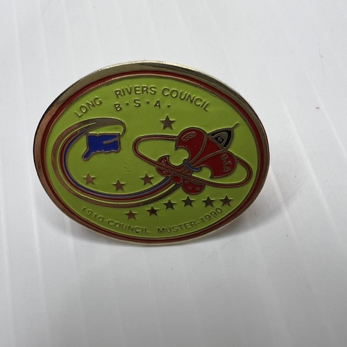 BSA Long Rivers Council 1910-1990 Council Muster Neckerchief Slide Metal NS-450