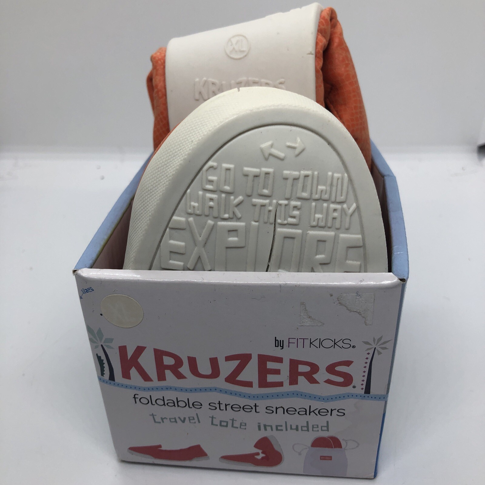 Kruzers Orange Sands Snakeskin Print Foldable Slip-on Rubber Sole Comfort Shoes