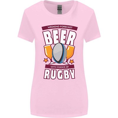 Weekend Forecast Beer Alcohol Rugby Funny Womens Wider Cut T-Shirt
