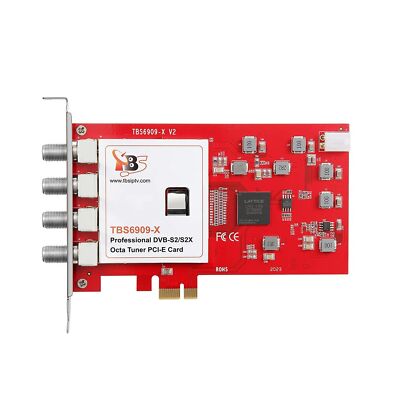 TBS6909X DVB-S/ S2/ S2X 8 Tuner PCI Express Digital Satellite TV Card for Liv...