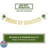 Gold Glittery Drink Up Beaches Banner Coconut Tree Banner Hawaiian Party Decoration Luau Party Decorations Tropical Summer Beach Party Decoration