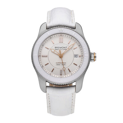 Pre-owned Bremont S300 Vigo 40mm Stainless Steel White Dial Auto Men's Watch S300-vigo-r-s