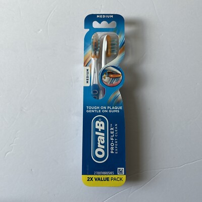 Pack of (2) New ORAL-B Pro Health Clinical Pro Flex Medium Toothbrush