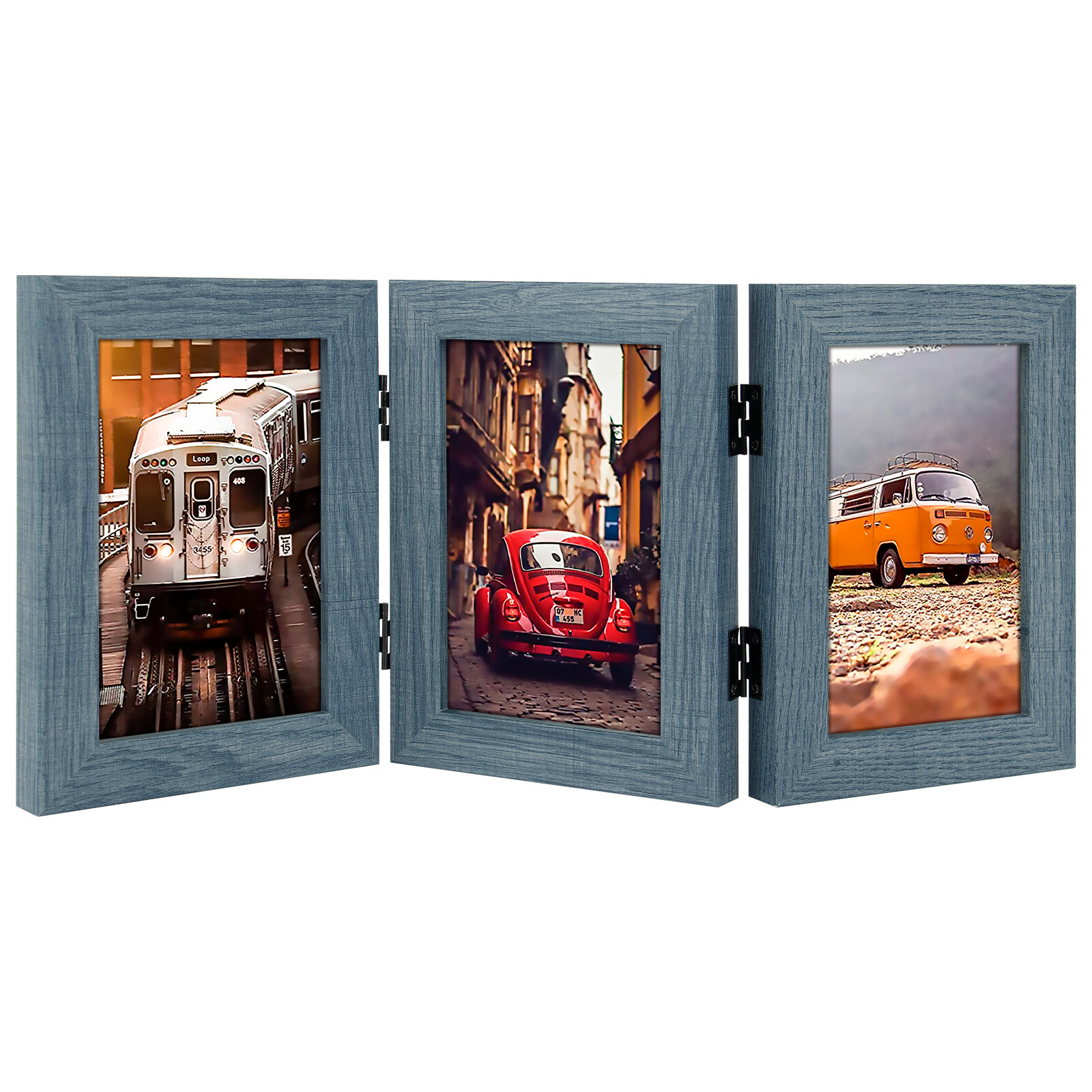 4x6 5x7 Triple Picture Frames Hinged 3 Photos Frame Collage Three Picture Frames - Picture 13 of 19