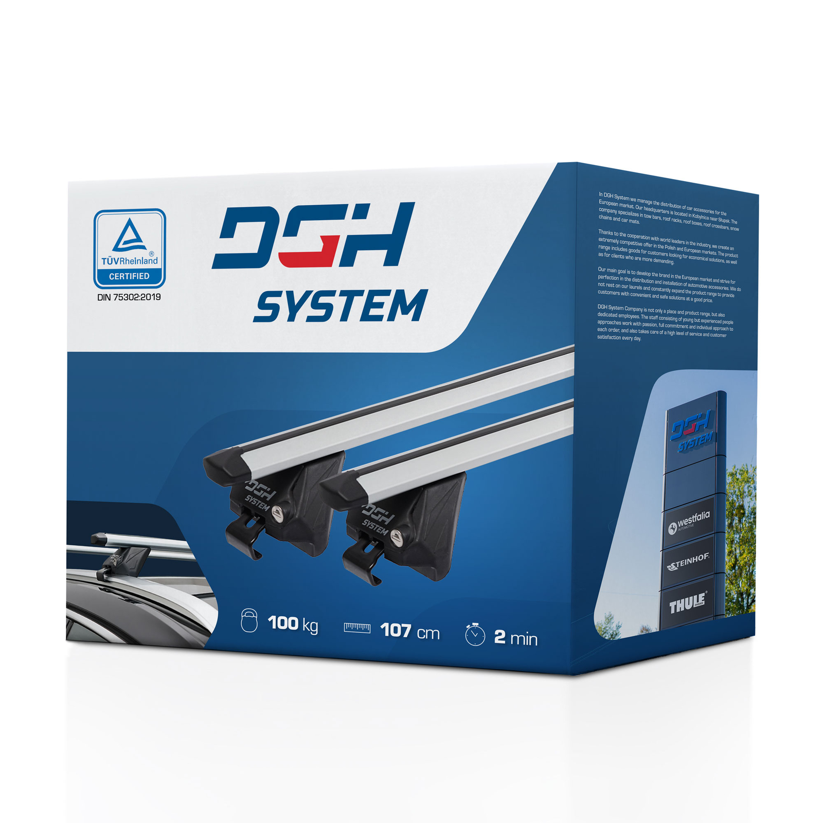 Barres De Toit DGH SYSTEM Easy Line Glide Pour Audi A3 Sportback (2013-2020) - 112 Cm, Aluminium, Charge 100 Kg, Verrouillables - 12