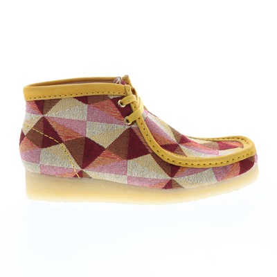 

Ботинки Clarks Wallabee 26166092 Женские желтые парусиновые ботинки на шнуровке Chukkas, Желтый, Clarks Wallabee Boot
