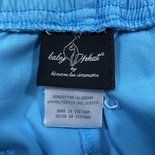 Baby Phat Womens Scrub Pants Size XS Light Blue Drawstring Elastic Waist bs4255