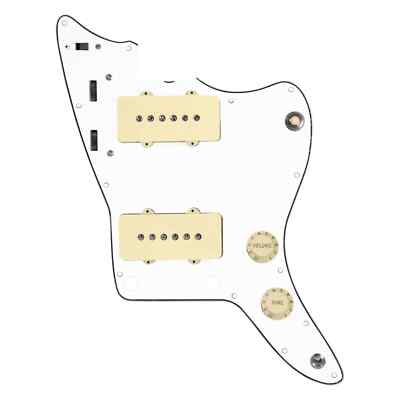 920D Custom Upgraded Jazzmaster Vintage Loaded Pickguard Aged White on White