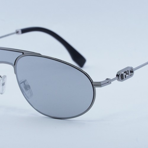 Pre-owned Fendi Fe40072u 14c Light Ruthenium/silver Mirror 57-17-140 Sunglasses Aut...