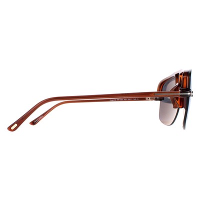 Pre-owned Tom Ford Sunglasses Hugo 02 Ft1003 45v Shiny Light Brown Blue Gray